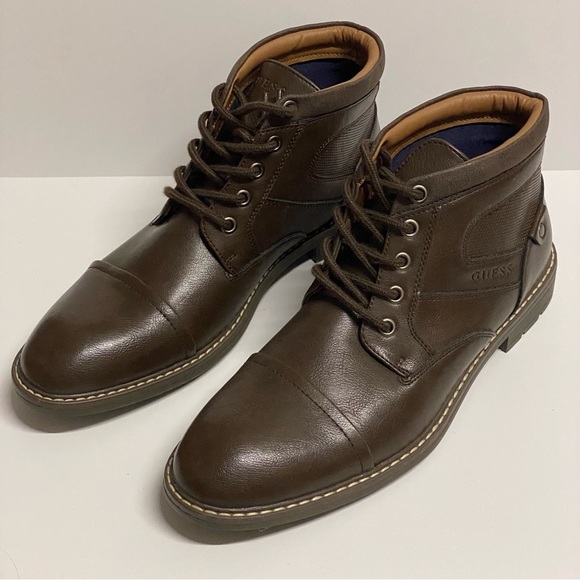 NEW Guess Men’s Dane Chukka Boot Brown Lace Up Cap Toe 7.5 - Picture 1 of 5